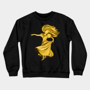 Gold Flamenco Dress Twirling Lady Crewneck Sweatshirt